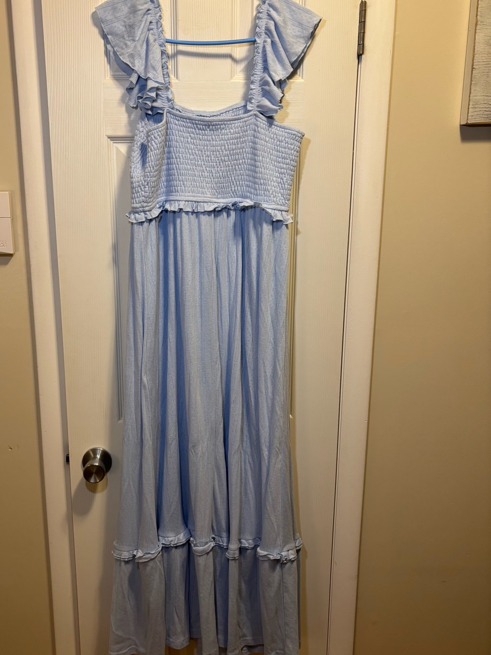 Light Blue Maxi Maternity Dress - Picture 8 of 11
